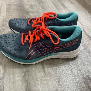 Asics Gel-Excite 7 Blue Orange Running Shoes Size 10
